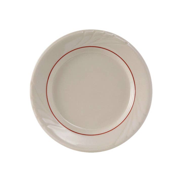 Banded Embossed Handpainted Ceramic Plate, 10.25" for wholesale by Tuxton Home