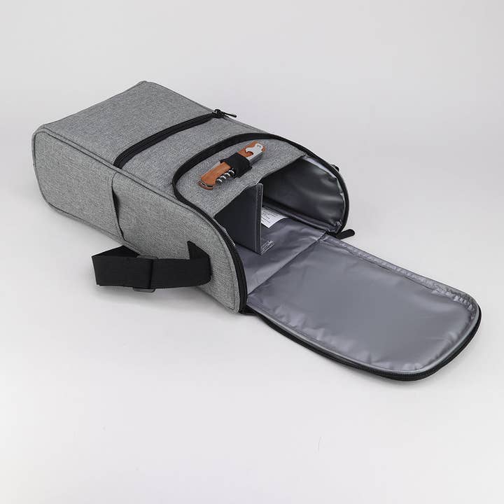 Sophos – wholesale Wine tote – Grey Wine Bottle Cooler Bag2