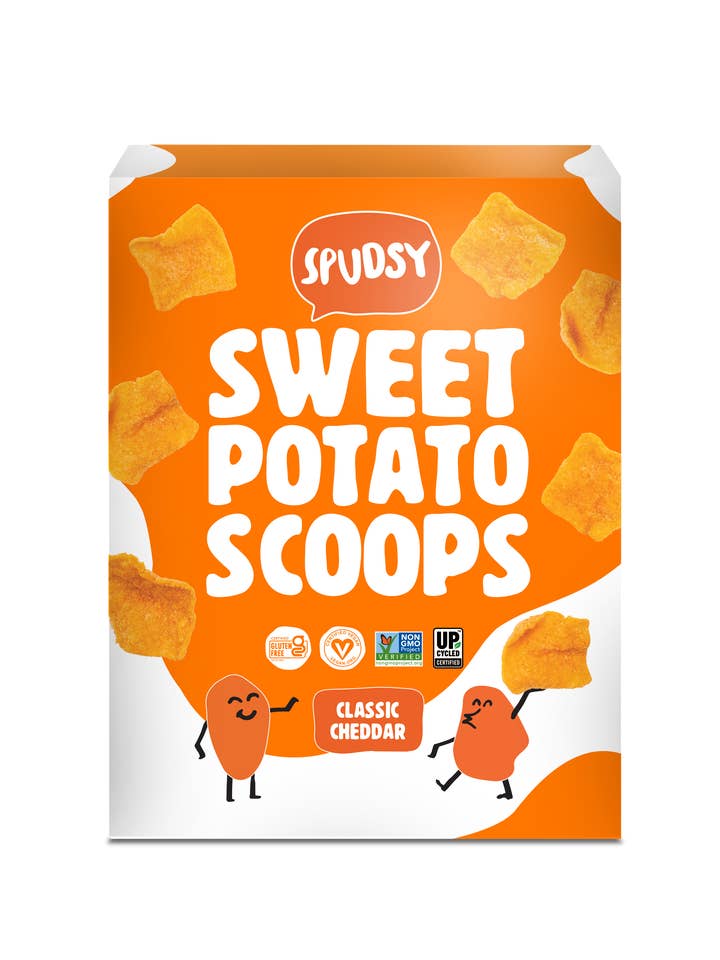 Sweet Potato Scoops ClassicCheddar Chips, 8ct for wholesale by Spudsy