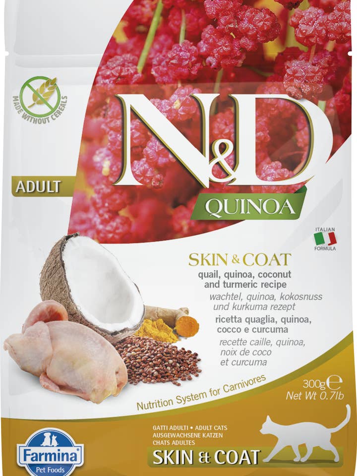 N&D Quinoa Kattenhuid & Vacht Kwartel 300 gr. voor wholesale door Finest Petfoods