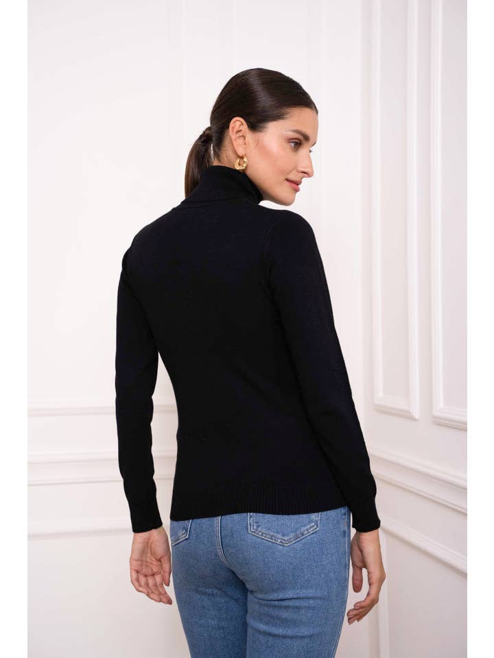 CHOKLATE PARIS (US DUTY-FREE) - Wholesale Knit Sweater - Women's - Ribbed Knit Turtleneck Sweater with Buttons Autumn - 27708