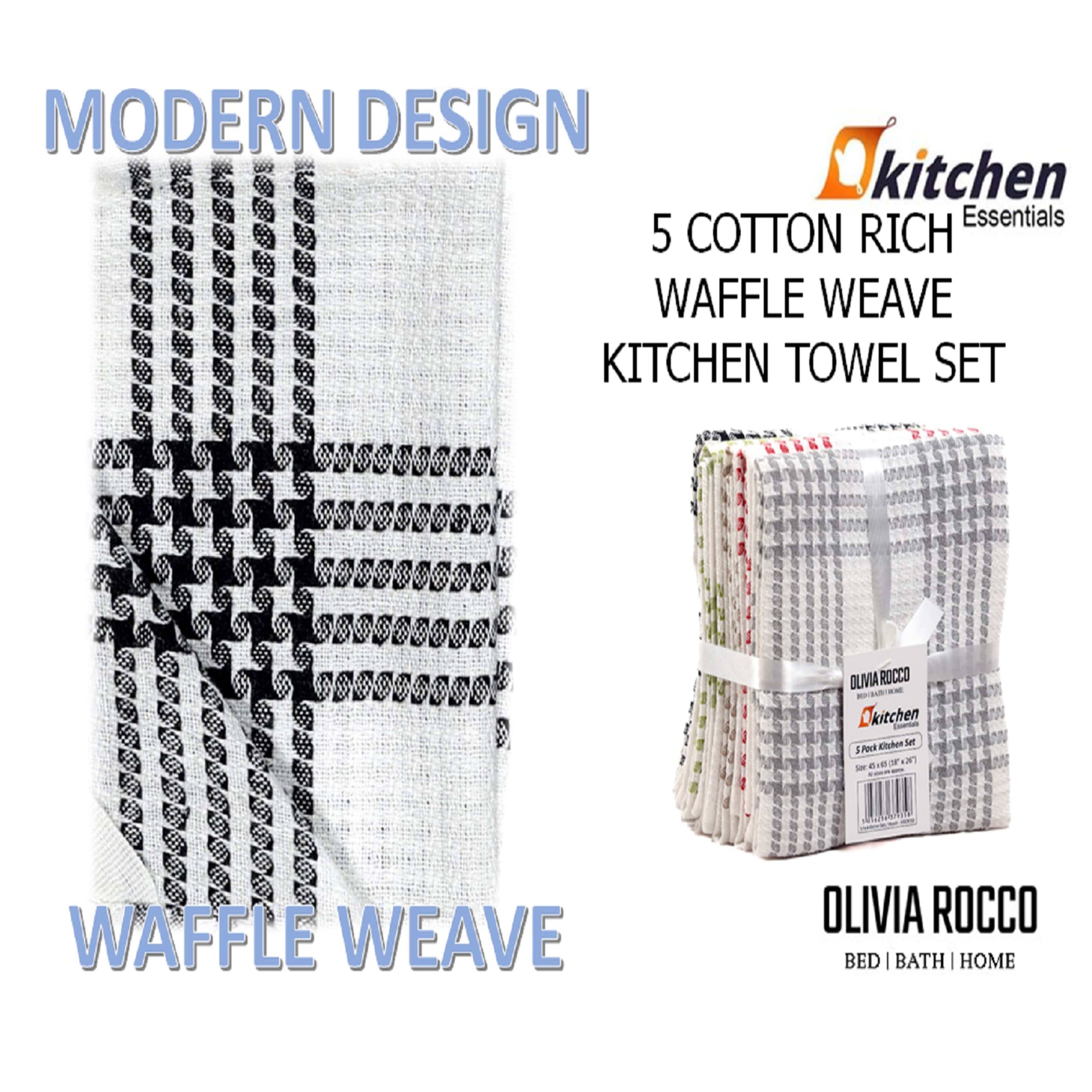 ASSORTED Pack of 5 Houndstooth Tea Towels for wholesale on Faire5