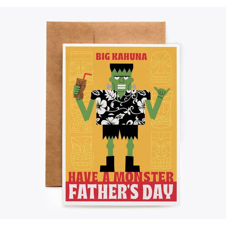 Big Kahuna Father's Day Card for wholesale by Spooky Cat Press