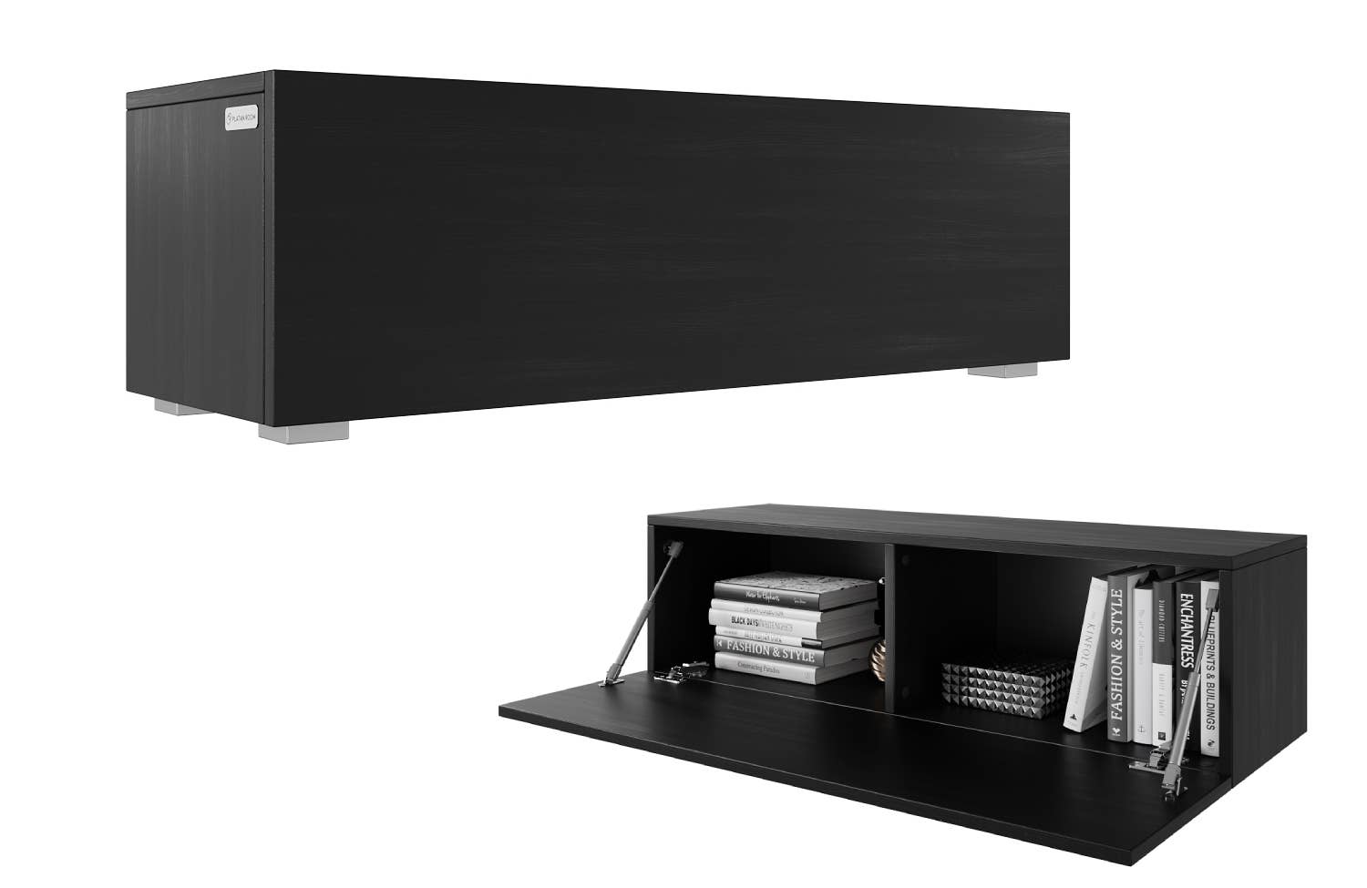 PLATAN ROOM - Wholesale Console Table - TV Cabinet TV Stand 105 cm Hanging or Standing Black matt5