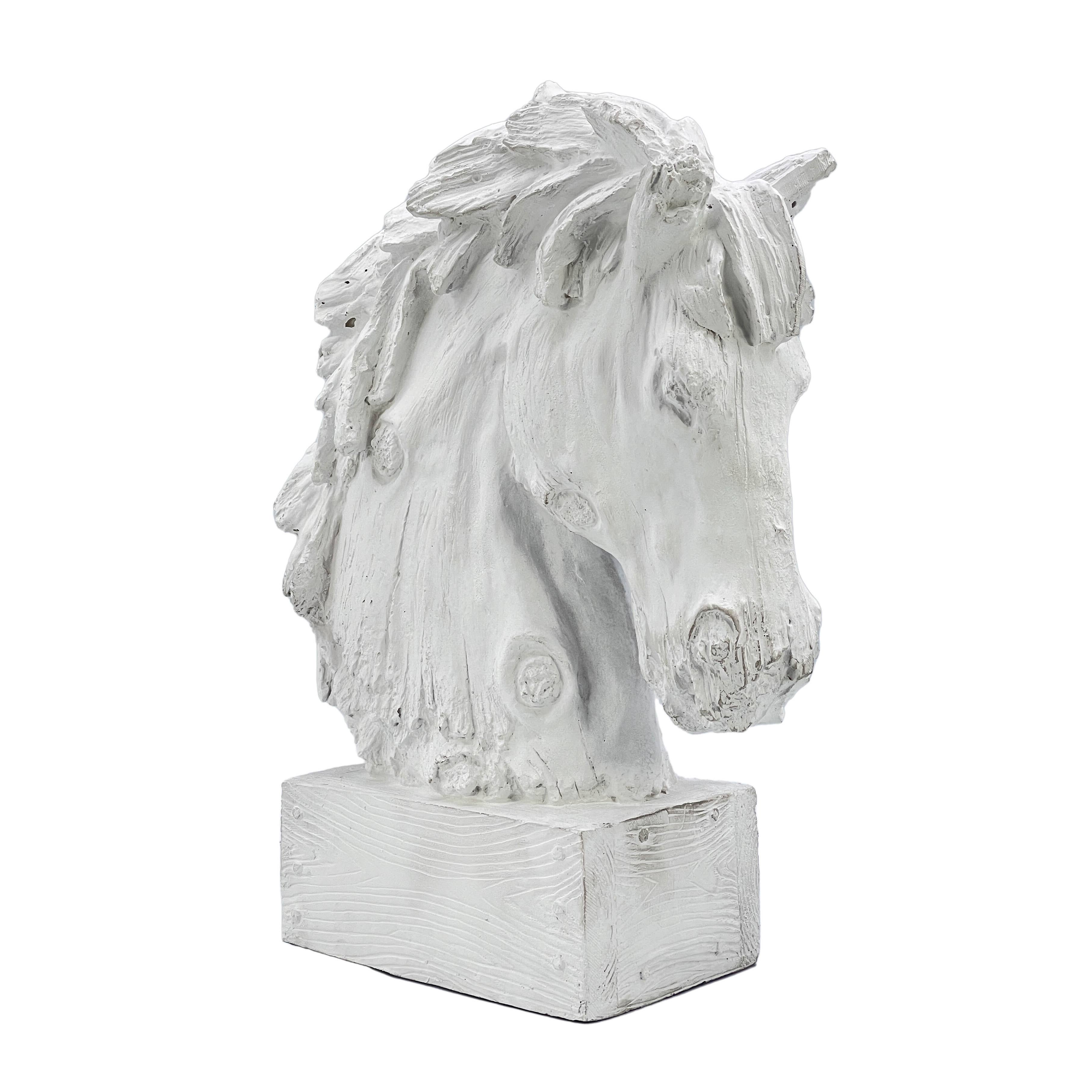 Galt International Company - Vente Figurine décorative - Statue sculptée tête de cheval effet bois, 46 cm14