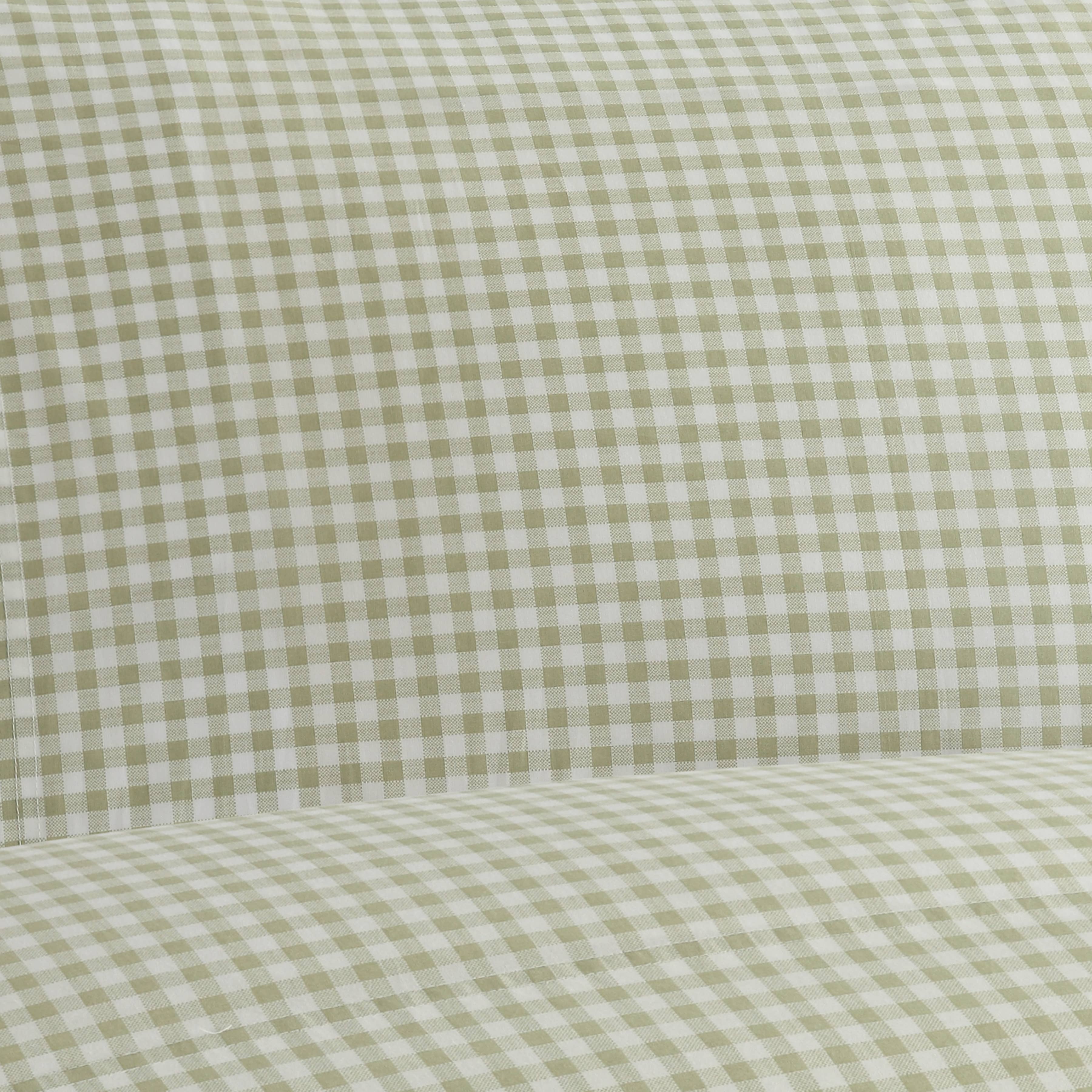 Peking Handicraft - Wholesale Lakenset - GINGHAM PRT LAKENSET FU GROEN - Laurel & Mayfair1