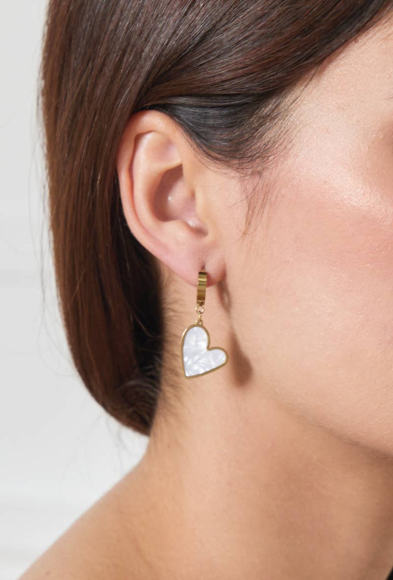 BYREN | ÉLINE L'ATELIER - Wholesale Dangle Earrings - Creole earrings with mother-of-pearl 124DY22