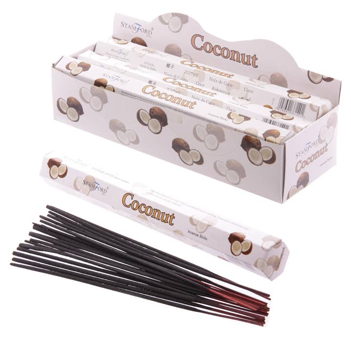 37140 Stamford Premium Hex Incense Sticks - Coconut for wholesale by Puckator Ltd