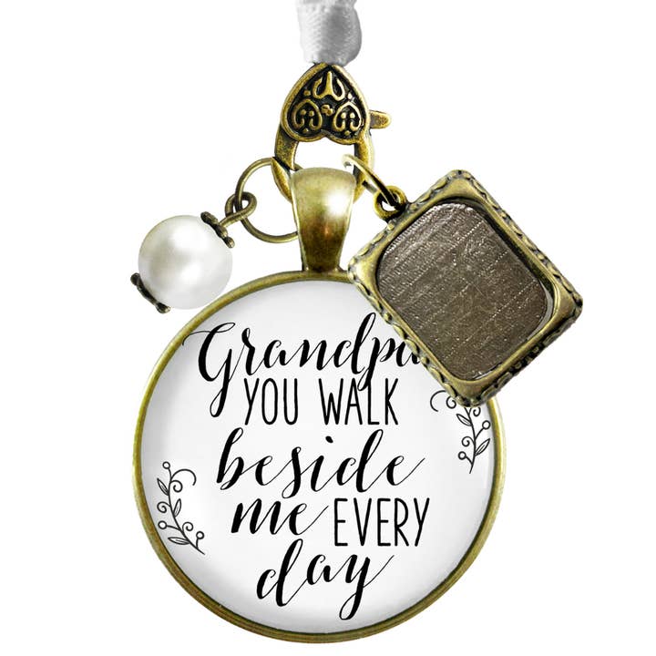 Grandfather Wedding Bouquet Charm Grandpa Beside Me Memor ^ for wholesale by Gutsy Goodness