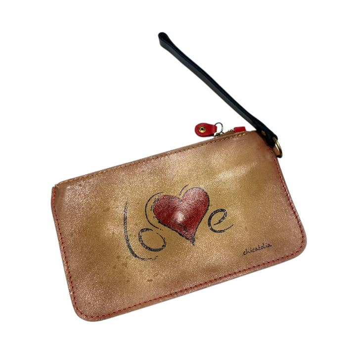 Hand Painted Leather Large Wallet Love for wholesale by CRETE TRADING INC