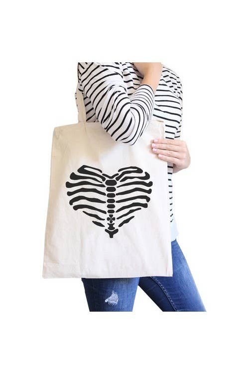365 In Love - Wholesale Tote Bag - Women's - Skeleton Heart Canvas Bag1
