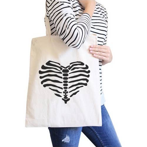 365 In Love - Wholesale Tote Bag - Women's - Skeleton Heart Canvas Bag1