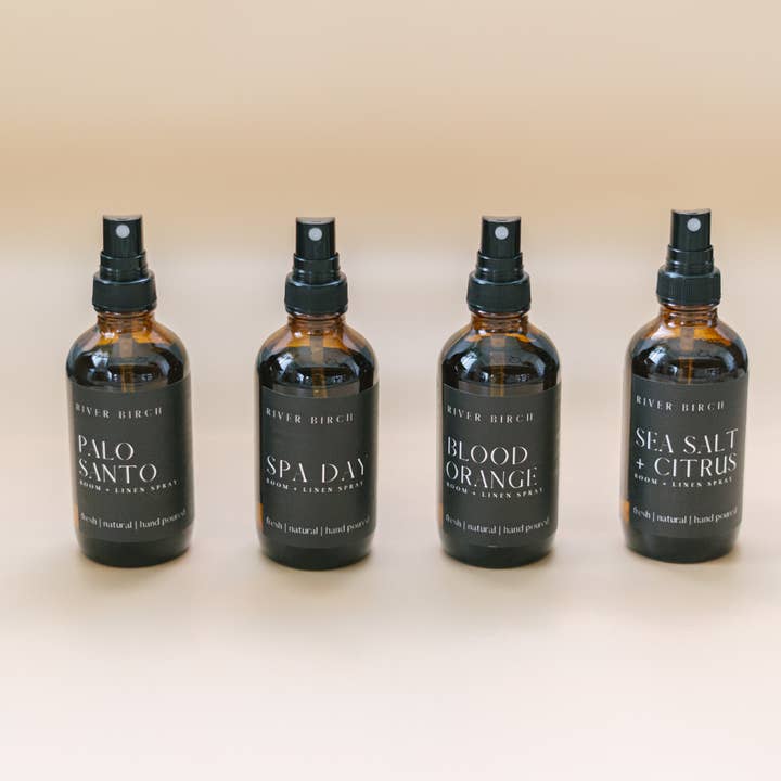 River Birch Candles - Wholesale Room & Linen Spray - Sea Salt + Citrus - 4 oz Amber Glass Room + Linen Spray
