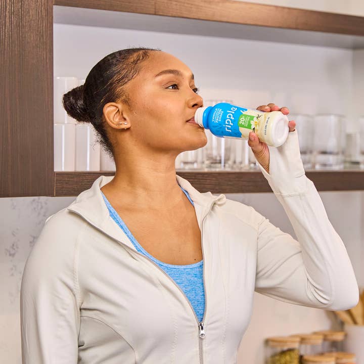 Ripple Foods - Vente Poudres protéinées/superaliments - Ripple Shake Protéiné à la Vanille à Base de Plantes (4 Caisses de 12)2