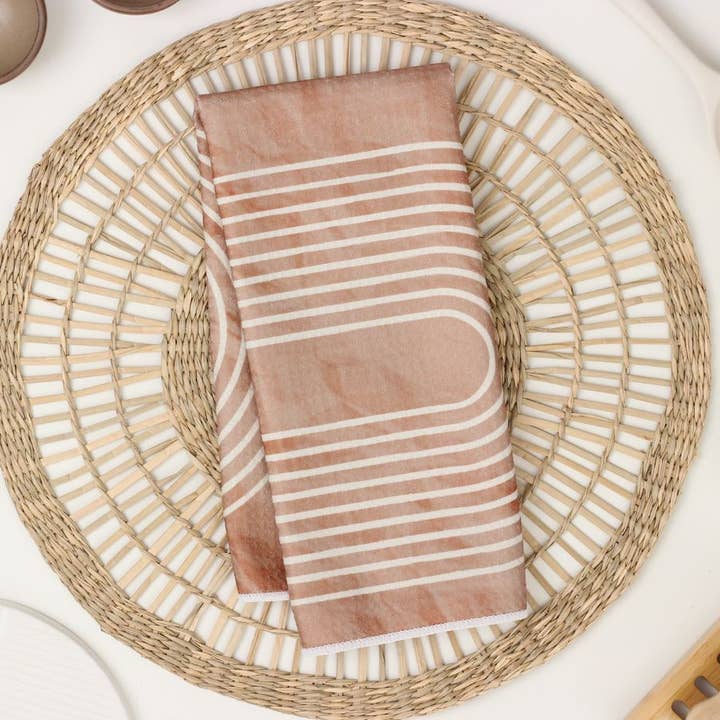 Toalha de Cozinha Arco Boho Mocha - 40x60 cm por atacado de Render Goods