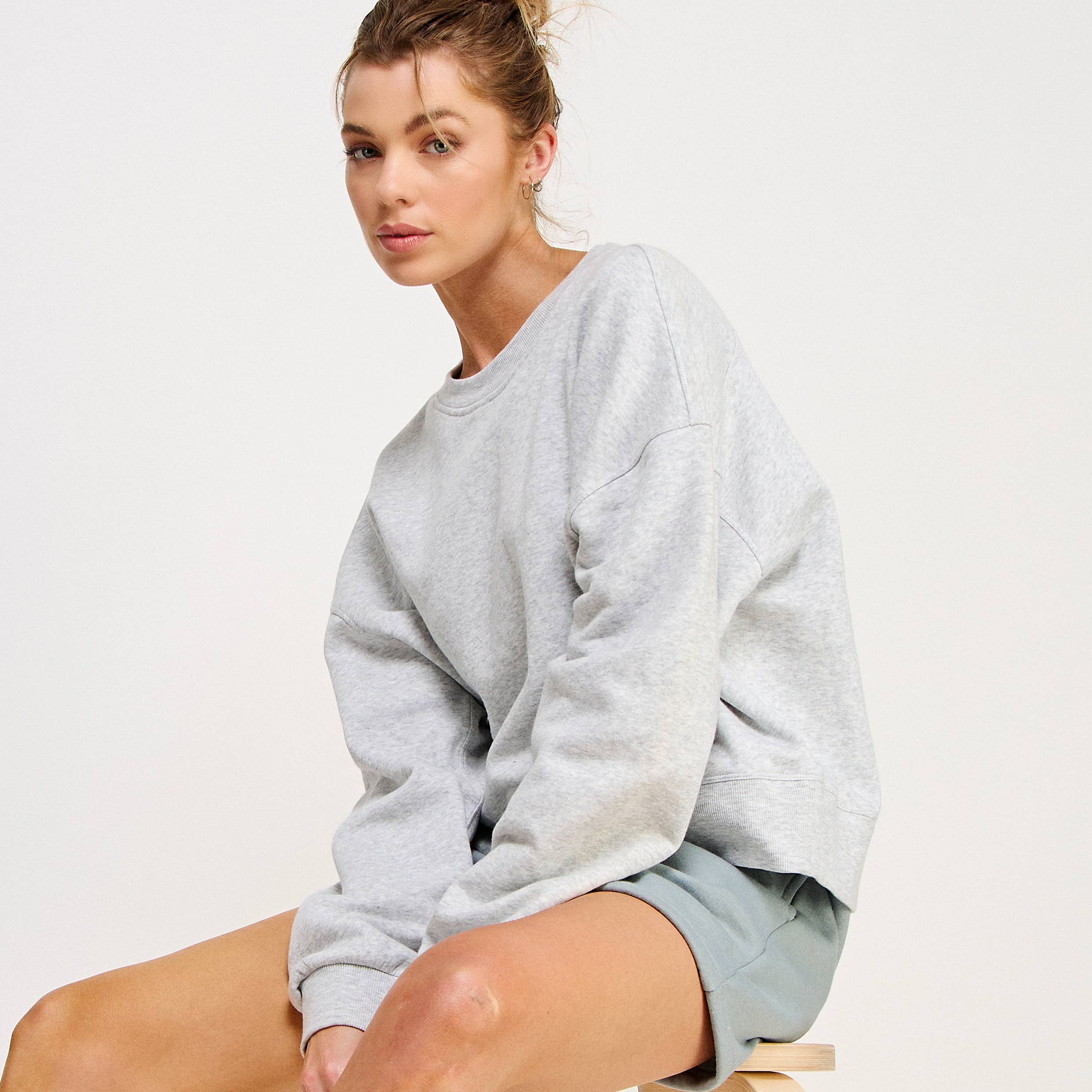 FREEZIA - Vente Sweat-shirt – femme - SWEAT-SHIRT COURT À COL ROND EN MOLLETON ULTRA DOUX-FZ00079