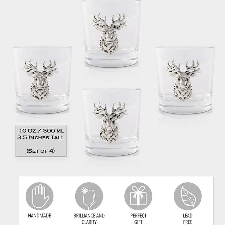Arthur Court – wholesale Cocktail-/likörglas – Elk Head Bar Glasögon Set med 43