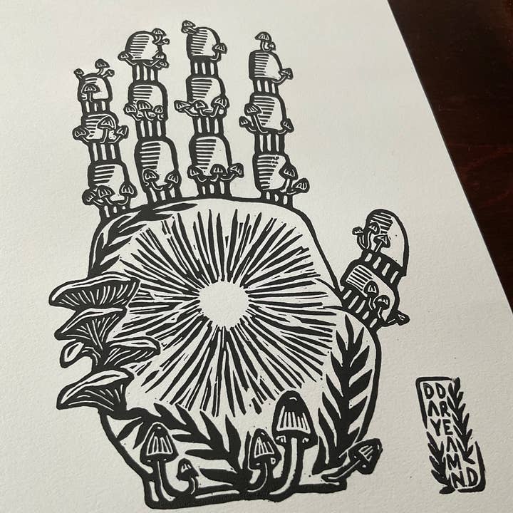 Daydreamn D - Wholesale Art Print - Nature Handprint block print1