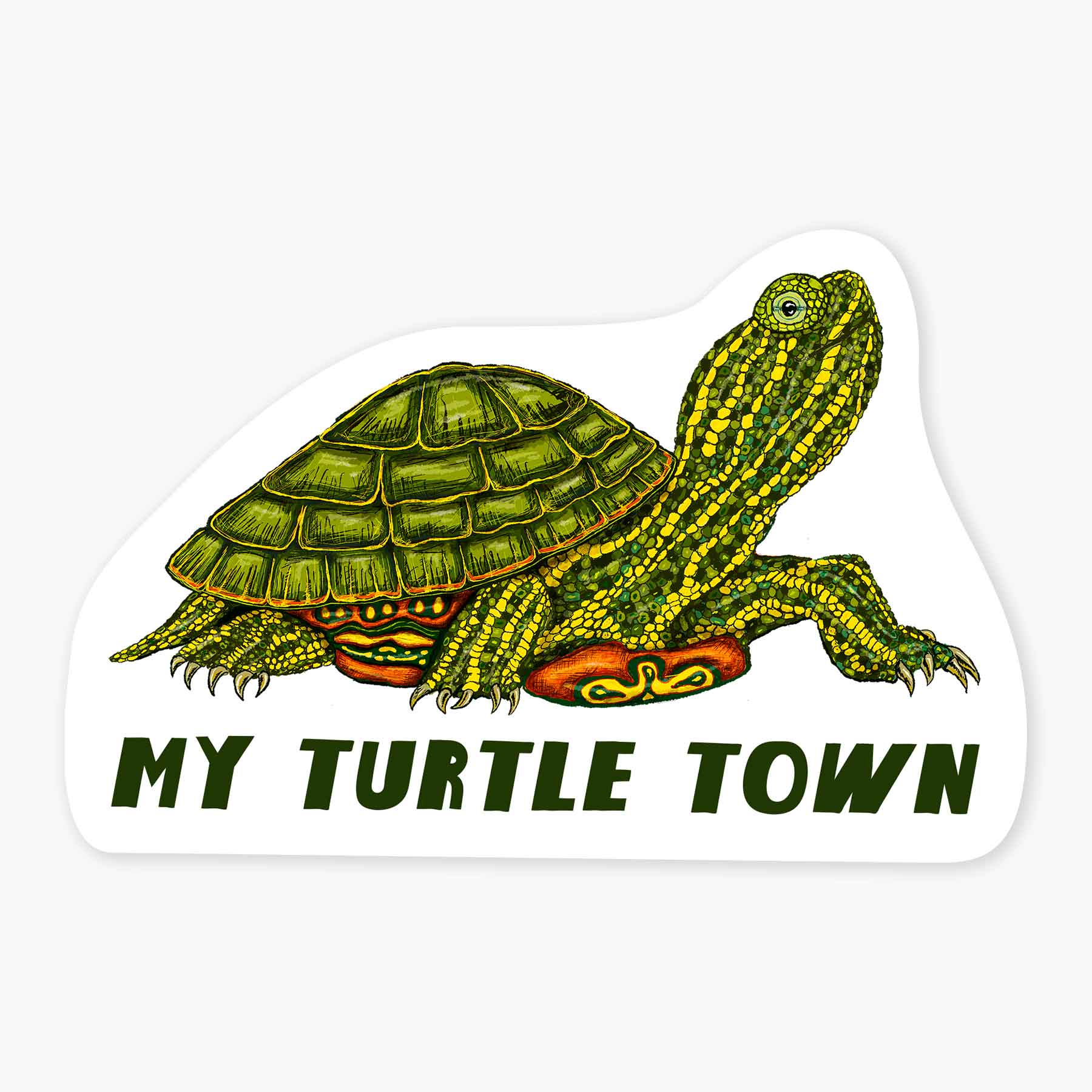 Nice Enough Stickers – Engroshandel Klistermærke – Fast Turtle - 3" navnedråbeklistermærke0