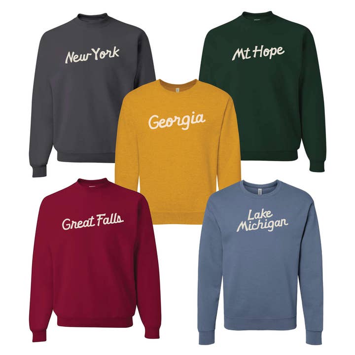 Acme Local - Wholesale Graphic Sweatshirt - Unisex - City Park Script Customizable Crewneck Sweatshirt