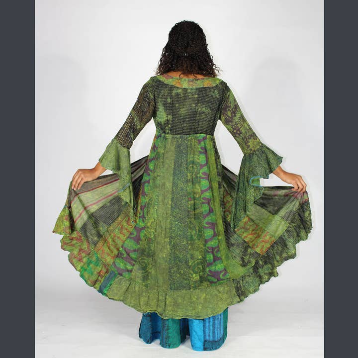 Jayli Clothing - Wholesale Jacket - Women's - STEVIE DUSTER Jaypuri Over Dye Patchwork Long Duster