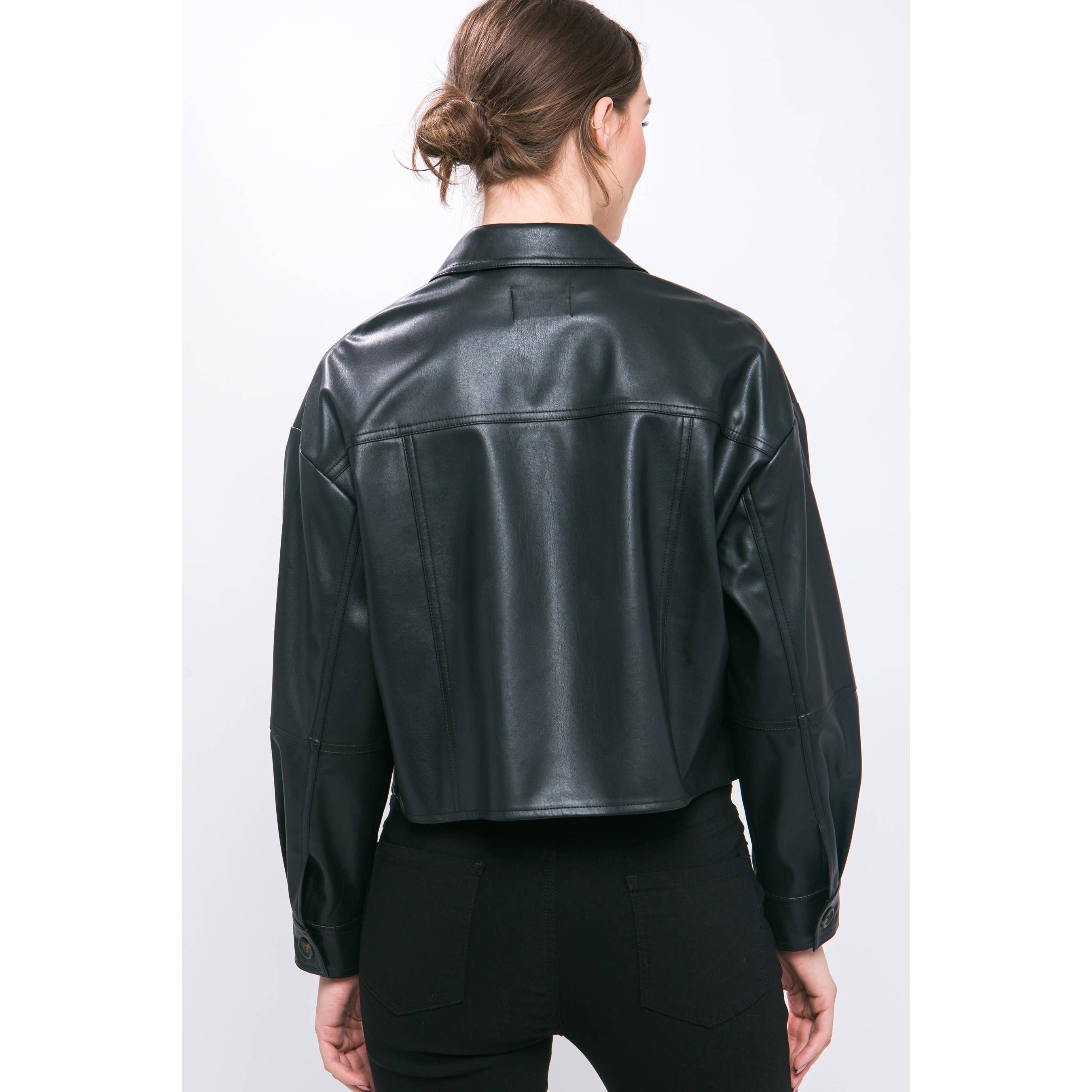 HiteJeans - Wholesale Jas - Dames - Bijgesneden jas van imitatieleer5