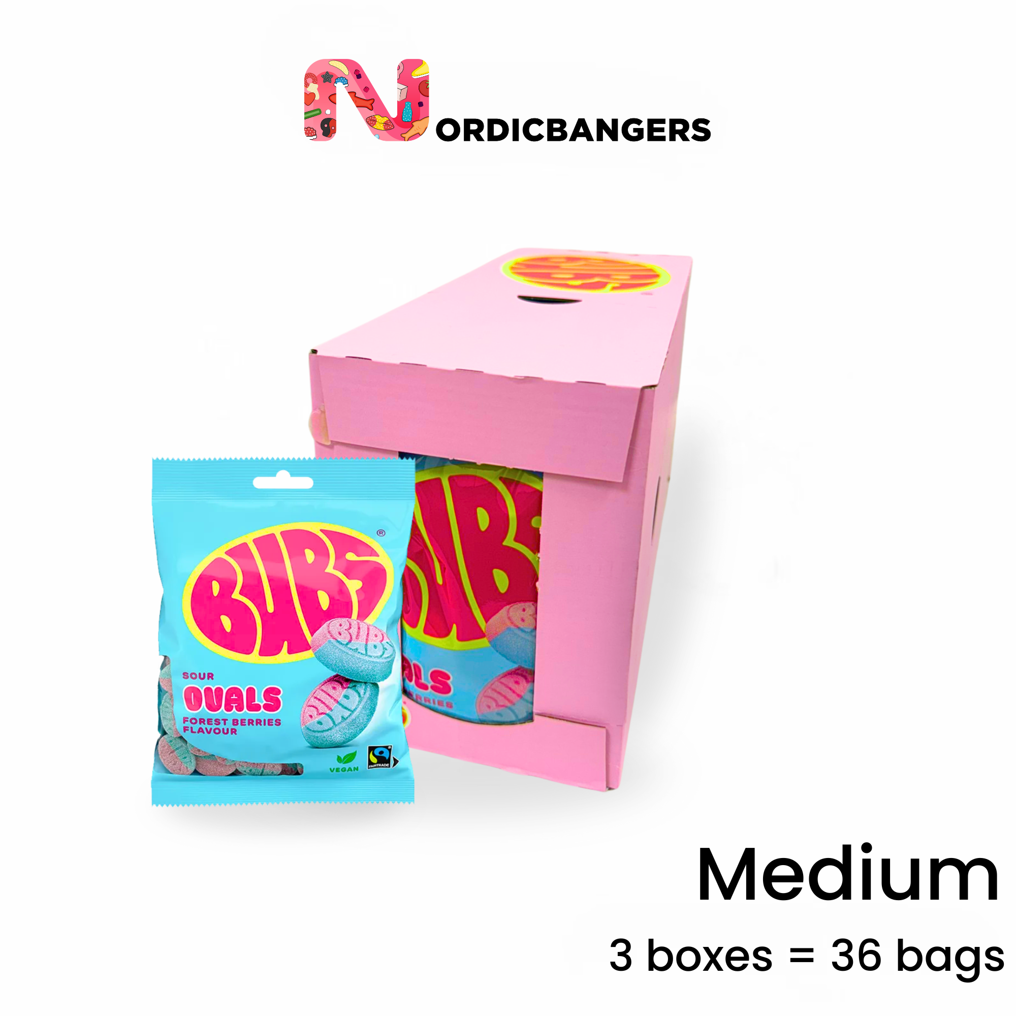 Nordicbangers - Swedish Candy Supply - Vente Bonbons gélifiés - Bubs Framboise & Myrtille Bonbon – 90g Bonbons Végans Suédois1