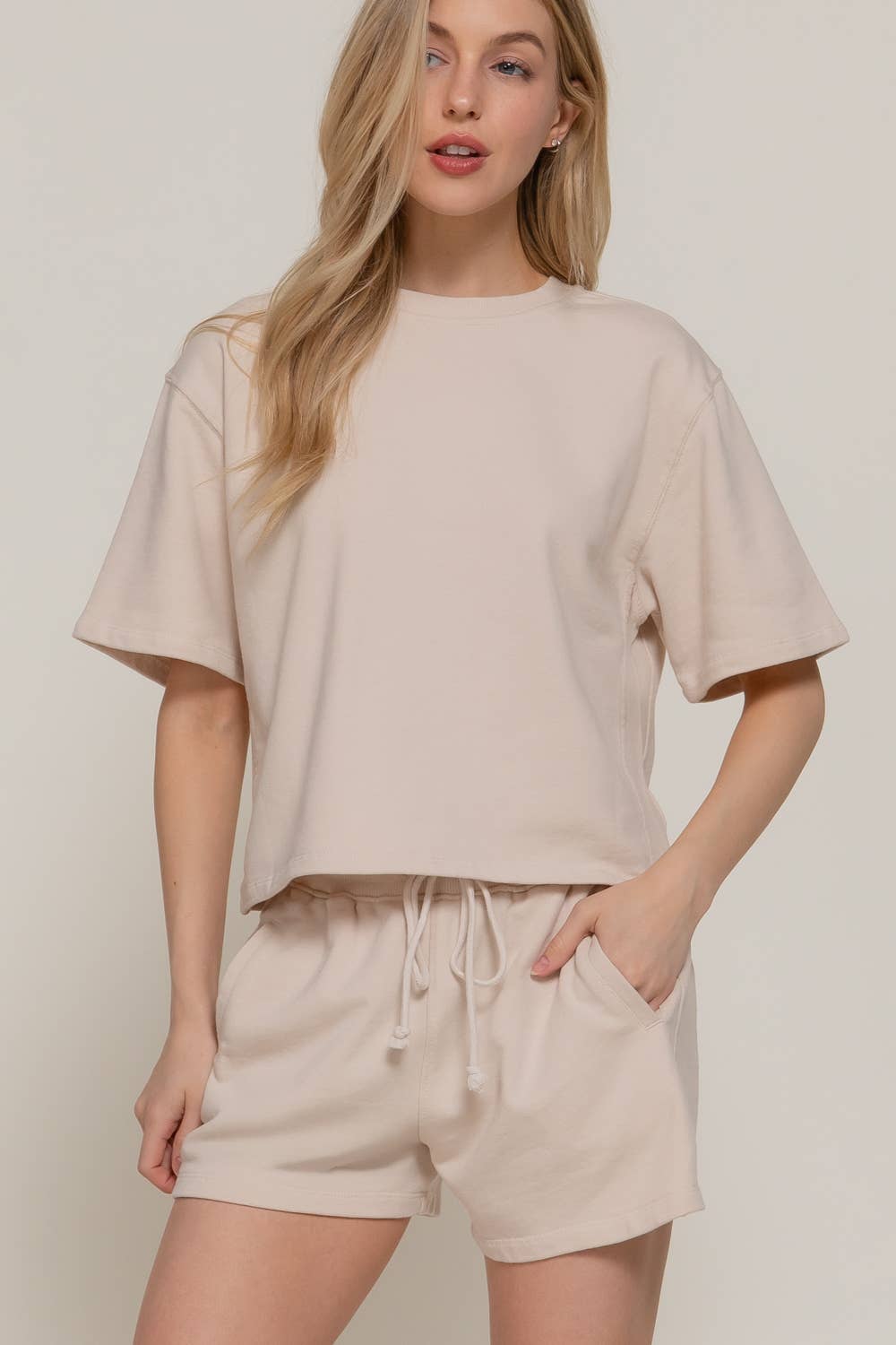 Active Basic | Active USA - Wholesale Lounge Shorts - Women's - Garment Washed Terry Shorts6