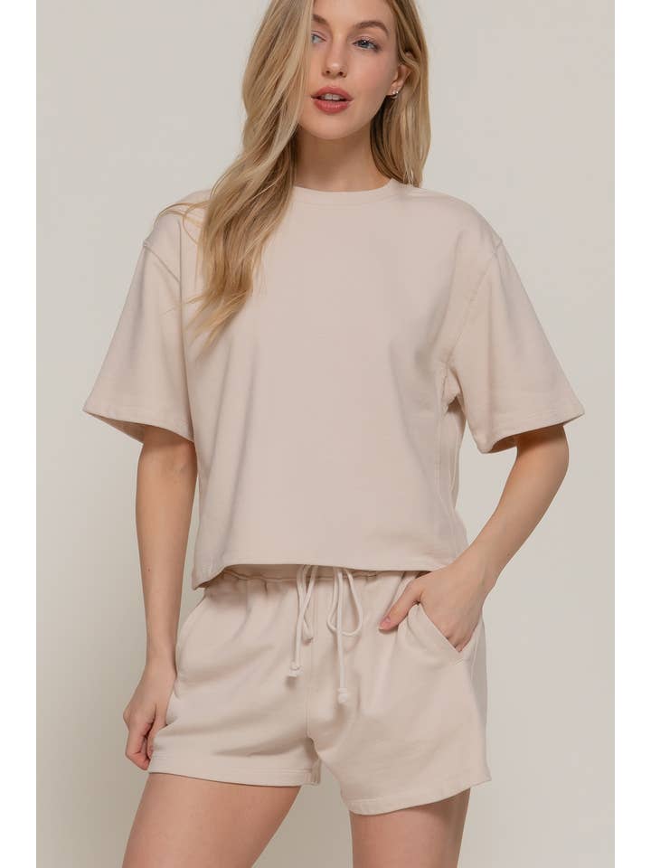 Active Basic | Active USA - Wholesale Lounge Shorts - Women's - Garment Washed Terry Shorts6