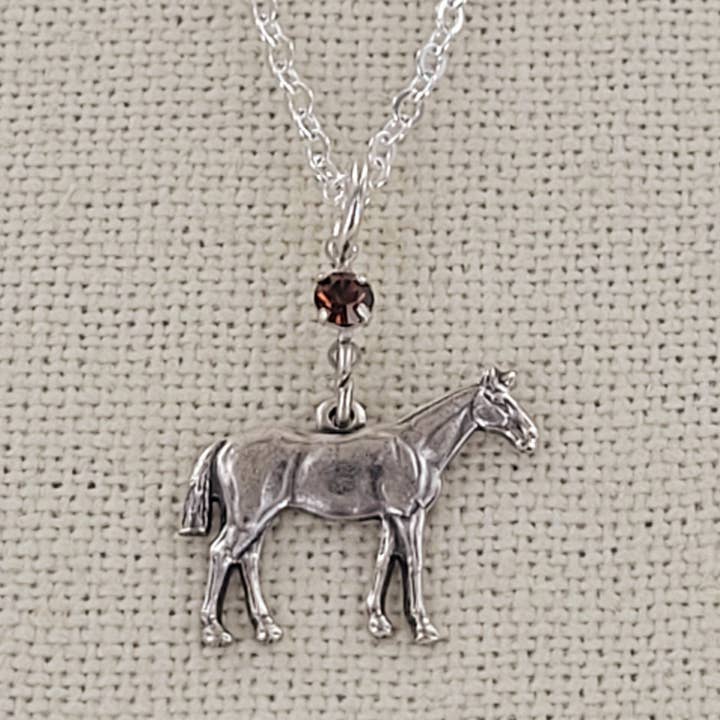 Sadie Green's Jewelry – Großhandel Kette mit Anhänger/Charm – Halskette mit stehendem Pferdeanhänger CHN24