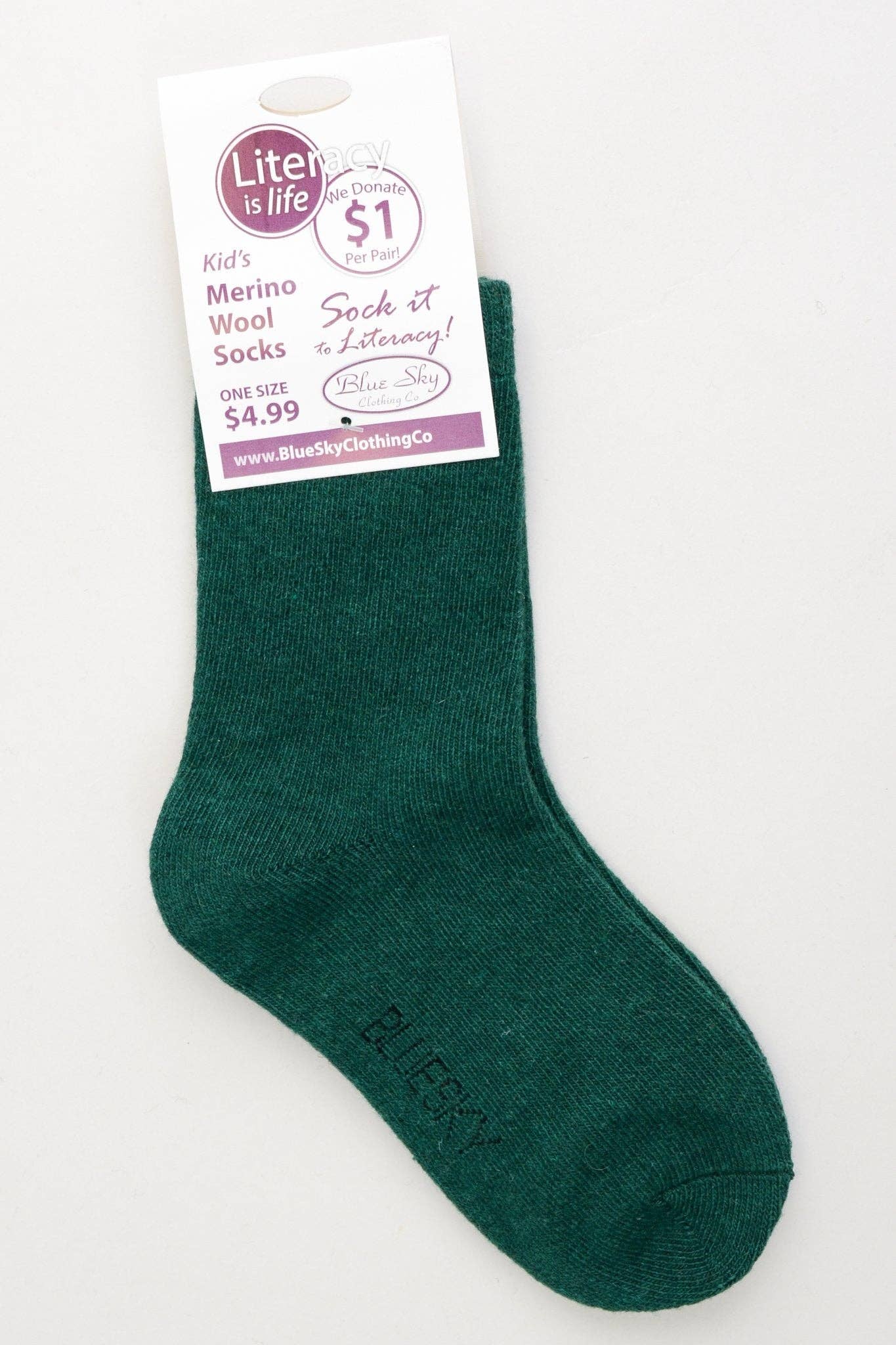 Blue Sky Clothing Co LLC – wholesale Socks – Child – Little Ones' Merino Wool Socks for Literacy8