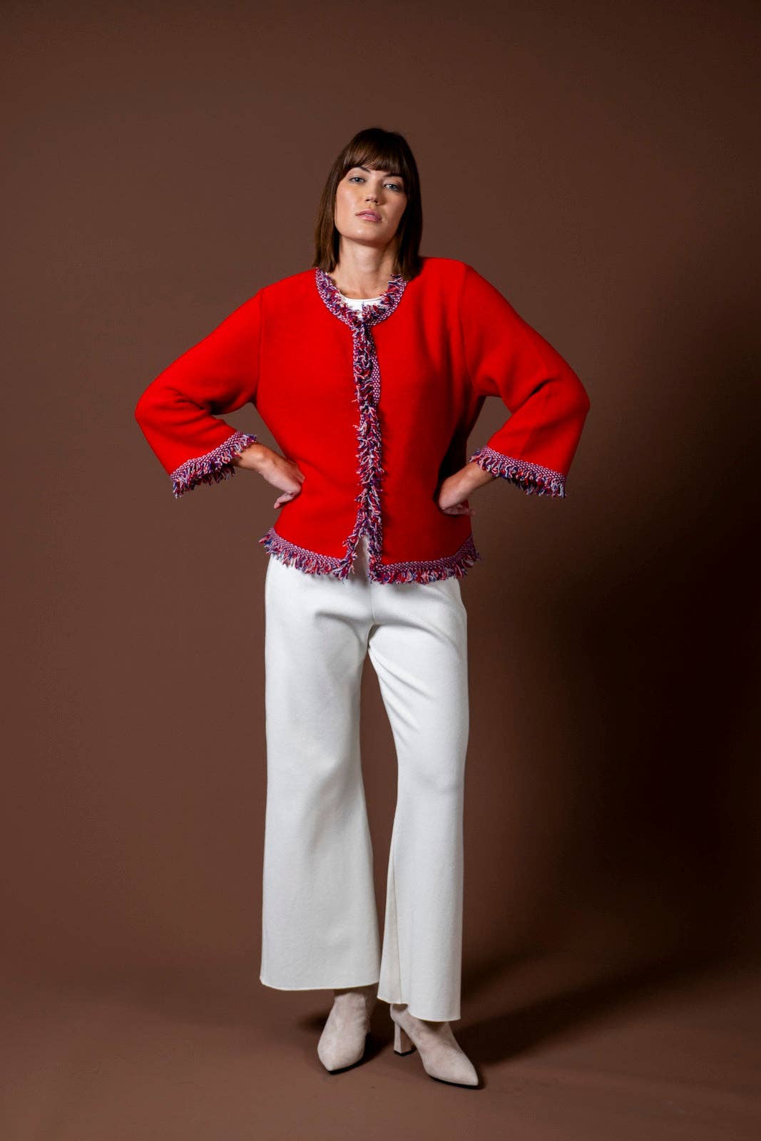 Biana - Wholesale Jacket - Women's - Rita Fringe Jacket ; Red5