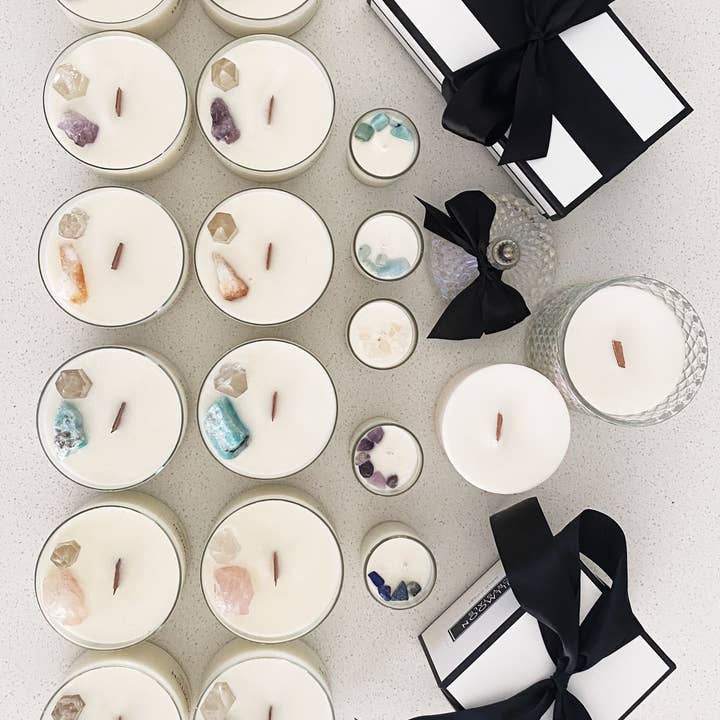 Fullmoon Crystals - Wholesale Jar/Filled Candle - Sample Crystal Candle2