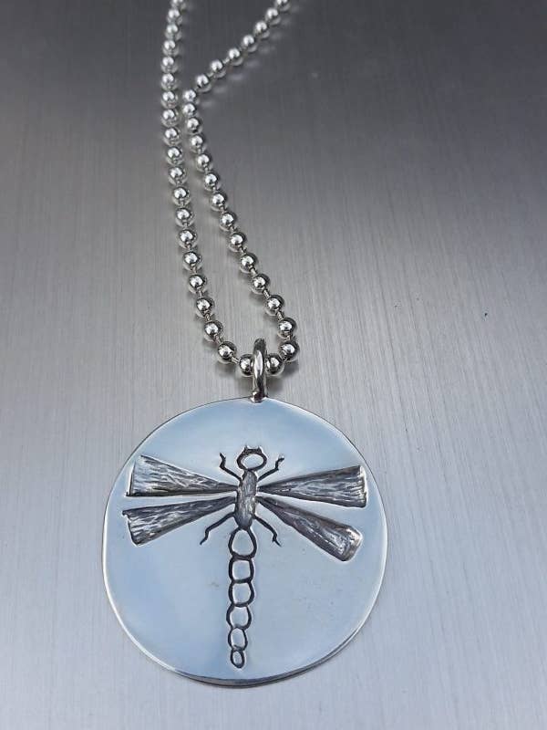 Dragonfly Medallion in Sterling for wholesale by Moss Creek Art