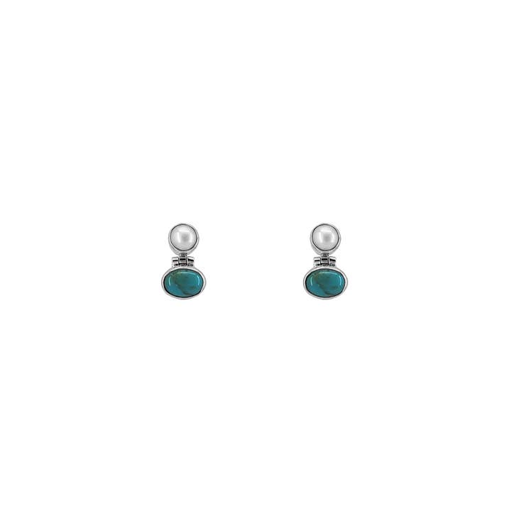 Clou en argent sterling avec perle et turquoise pour la vente par SITA