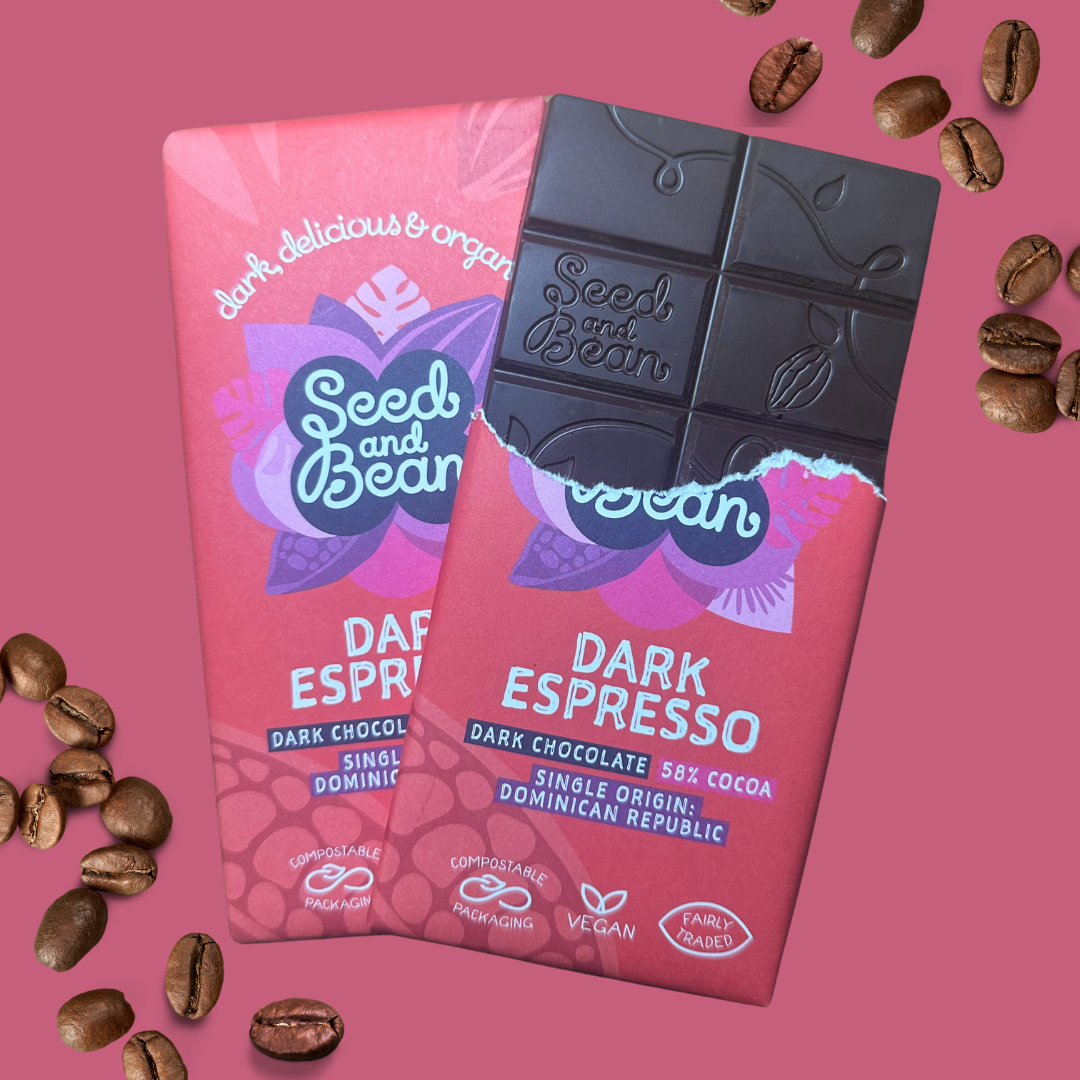 Seed & Bean  [No duties when shipping to US!] – wholesale Chocolate bar – DARK ESPRESSO DARK VEGAN CHOCOLATE 75G BAR (58% COCOA)1