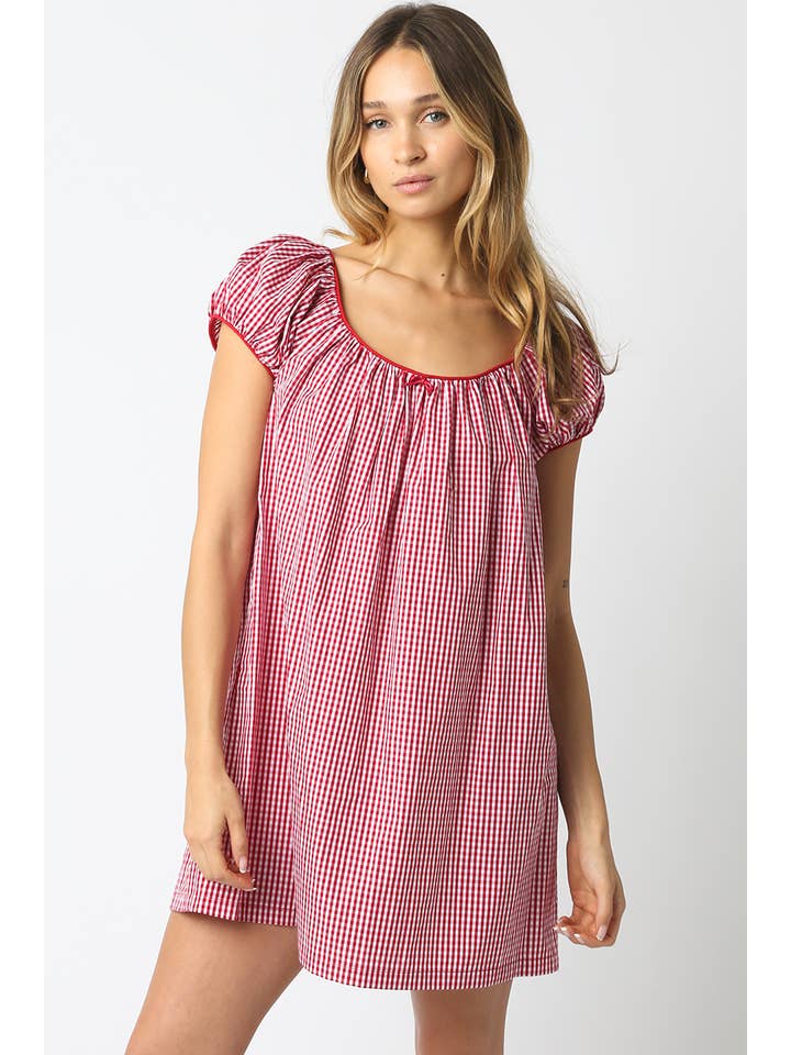 Olivaceous - Vente Robe – femme - Robe Mini à Carreaux Harper