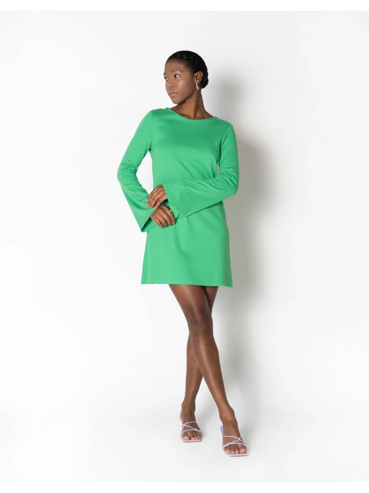 IslandGreen Open Back & Flared Sleeves Mini Dress for wholesale on Faire1
