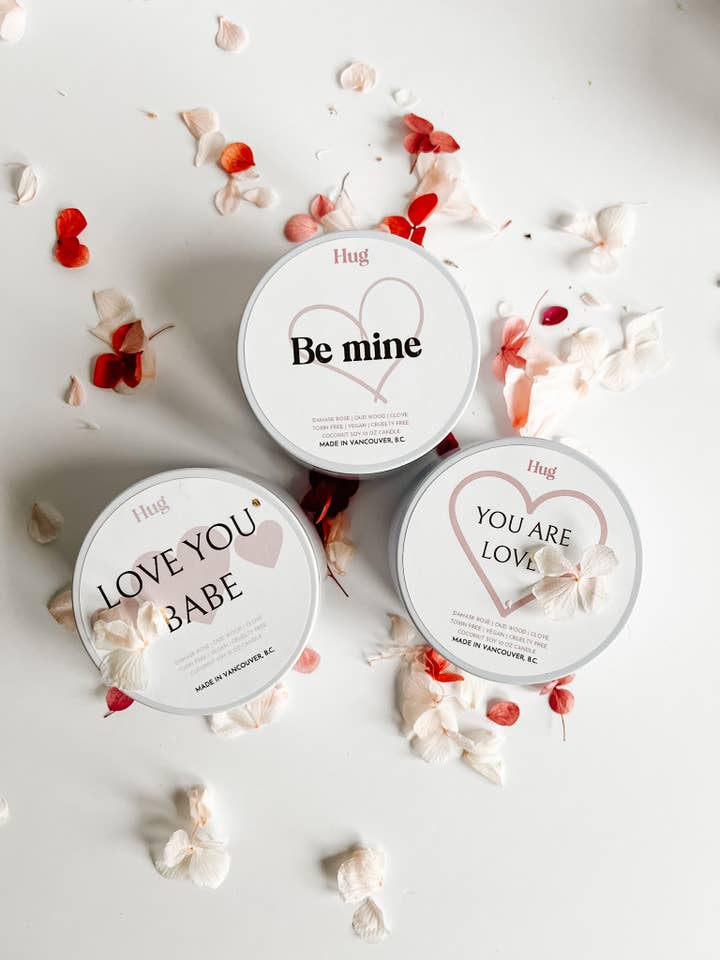 Love Note Candles for wholesale by Hug Forever Florals and Luxury Candles