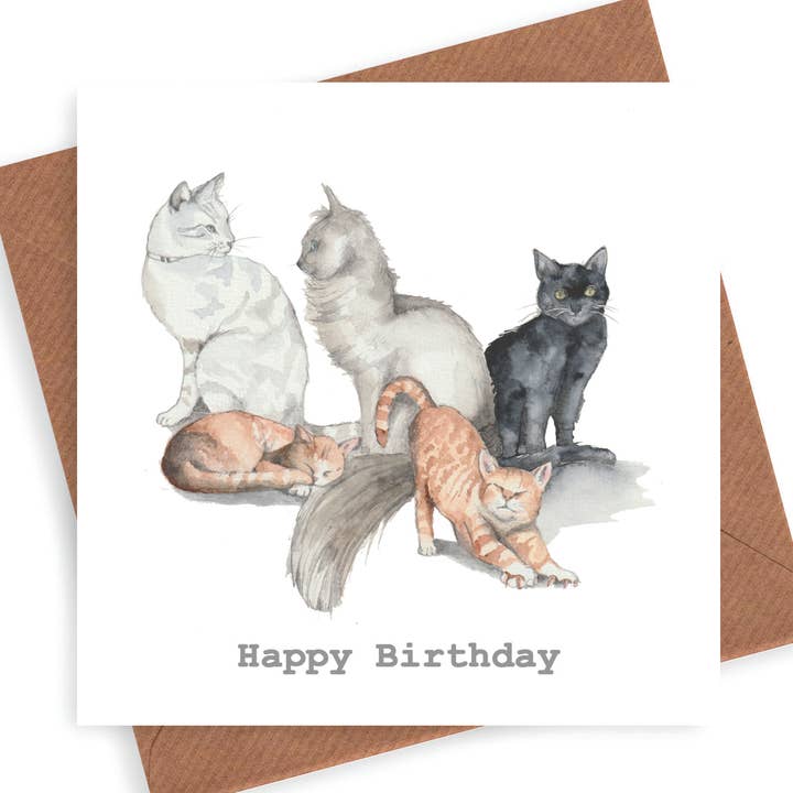 Birthday Card - Cat Birthday Cards - Cat Cards for wholesale by Crumble & Core