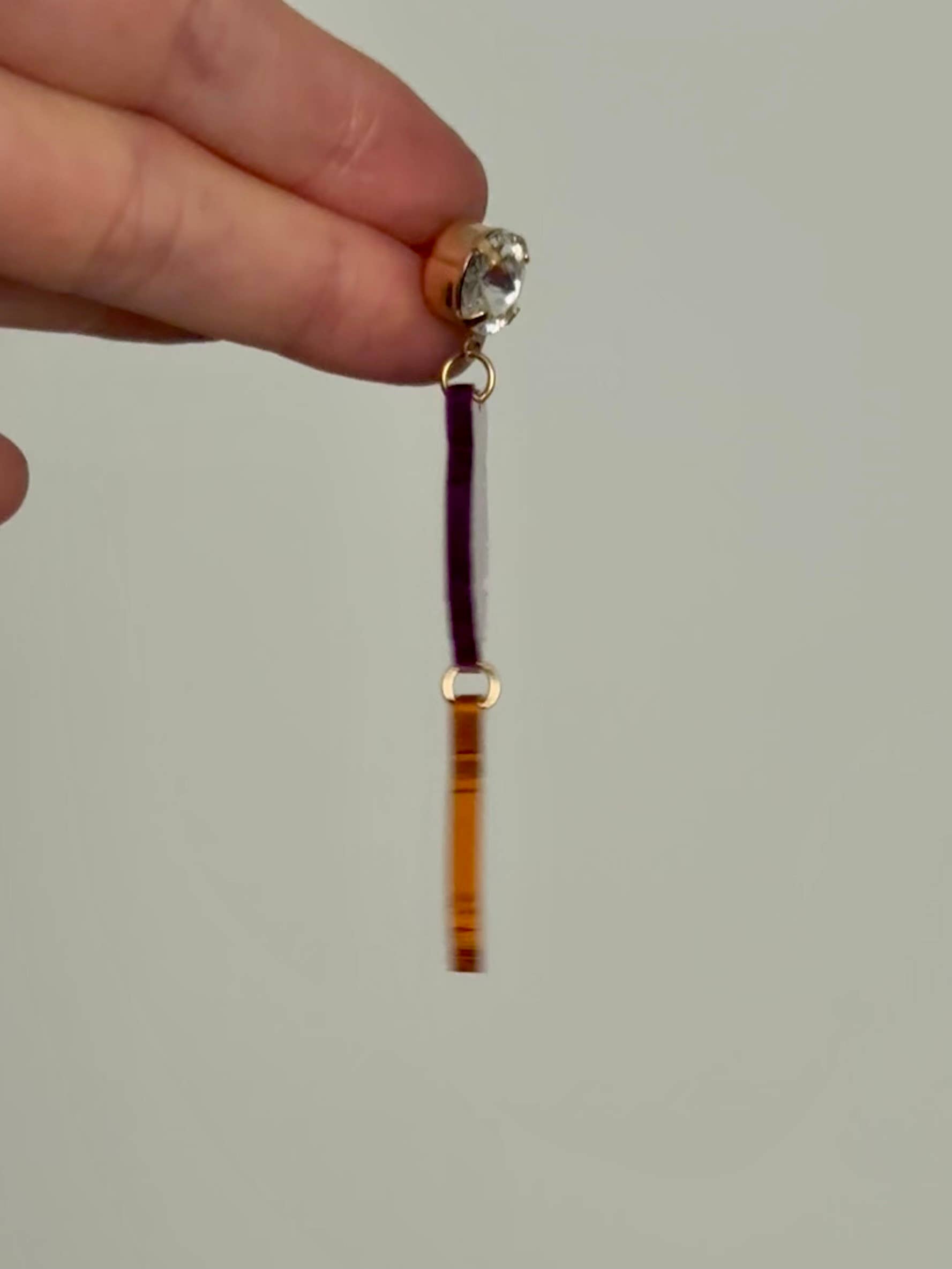 Louie Love - Wholesale Hoop Earrings - Purple & Gold LSU Football Sports Tiger Face Gameday Earring2