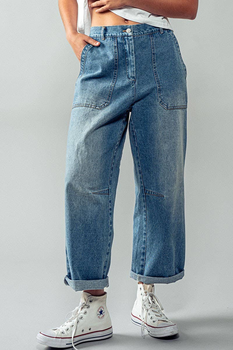 Engineered Leg Wide Leg Denim Jeans for wholesale on Faire6