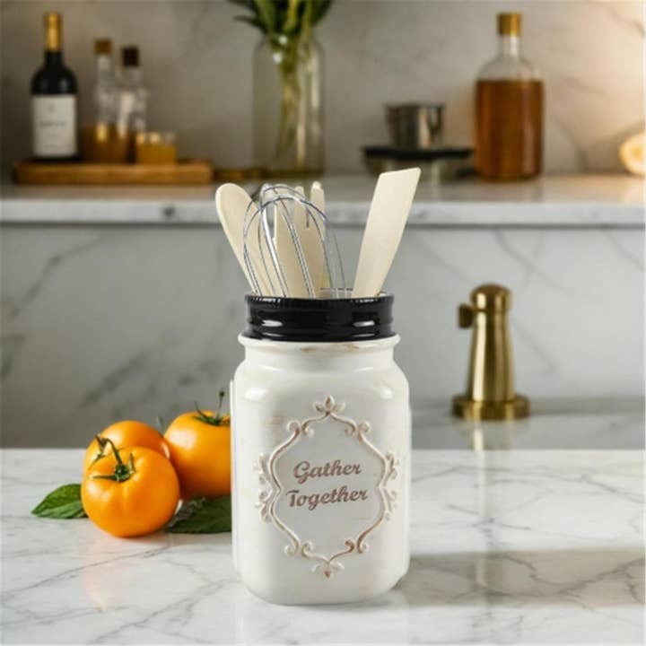Young's - Wholesale Utensil Holder - Ceramic Tool Holder w/Tools (SKU#: 15237)
