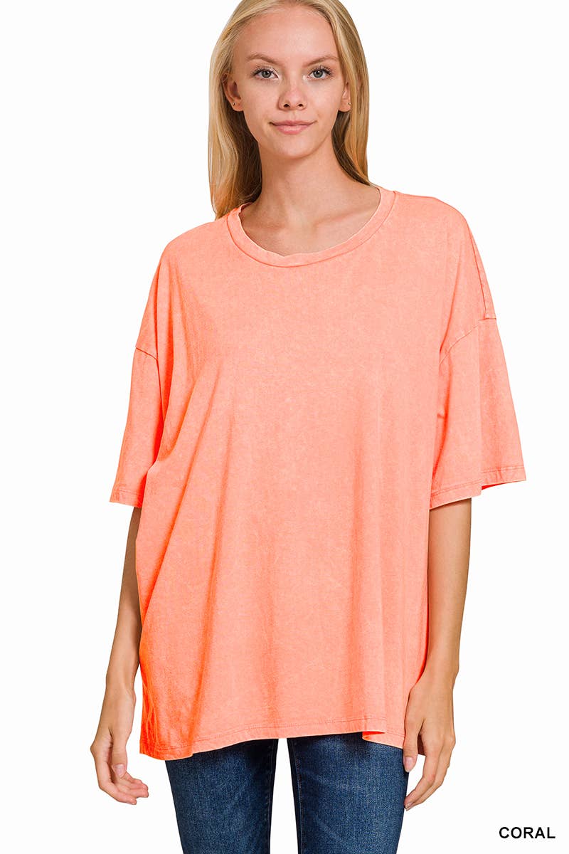 42POPS - Wholesale Knit Top - Women's - `.Acid Wash Cotton Oversized Tee27