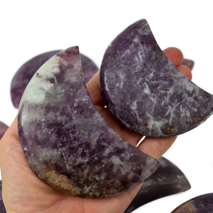 Lepidolite Moon Crystal (85mm - 90mm) for wholesale by Kaia & Crystals