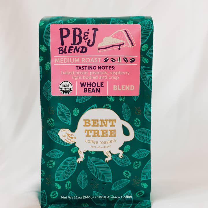 Mélange PB&J - Café biologique en grains entiers pour la vente par Bent Tree Coffee Roasters