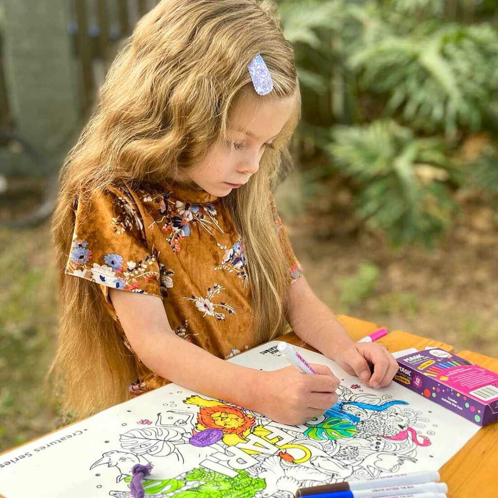 Little Change Creators - Wholesale Coloring Mat - Kids & Baby - SAFARI | Washable Animal Colouring Activity Mat10
