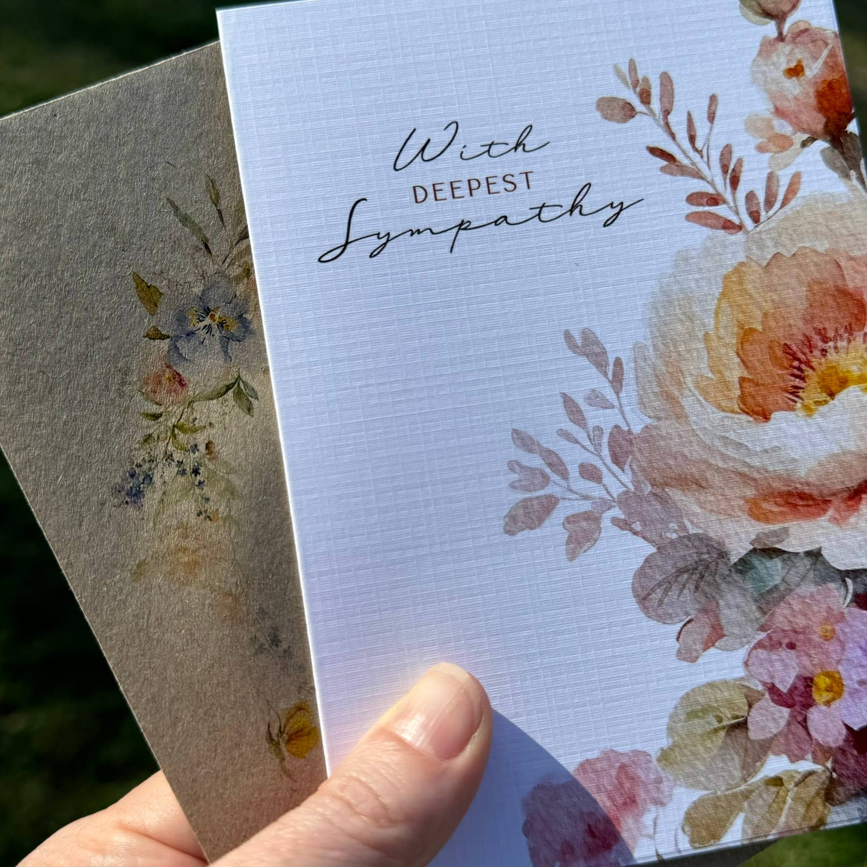 Scattered Seed Co - Vente Carte de condoléances - Carte de condoléances florale de printemps - Avec nos plus sincères condoléances3