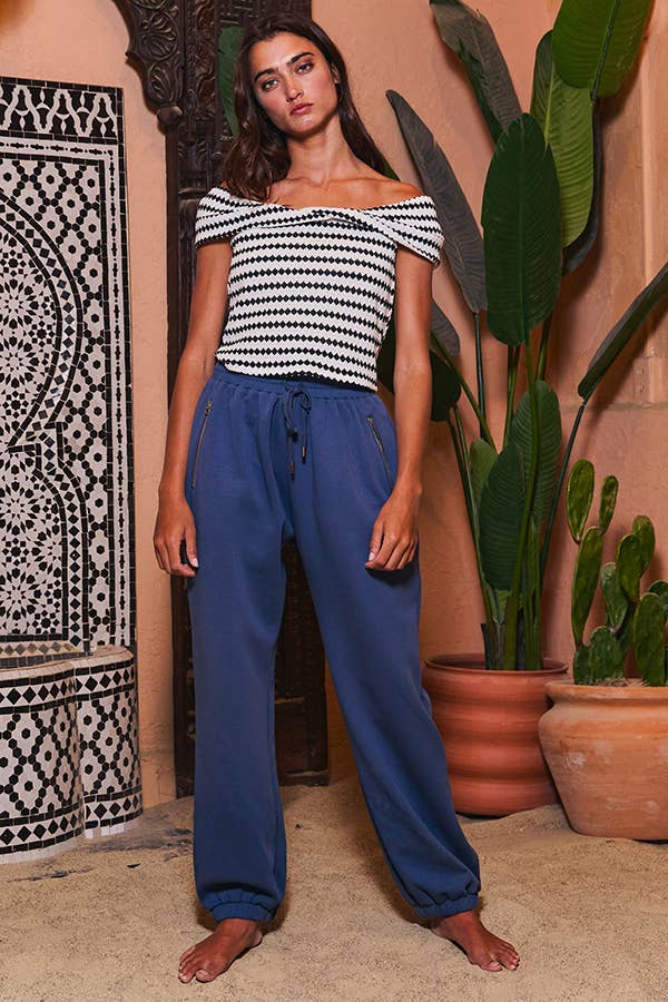 BUCKETLIST INC - Wholesale Lounge Sweatpants/Joggers - Women's - IP5463 Scuba Drawstring High-Rise Jogger Pants30