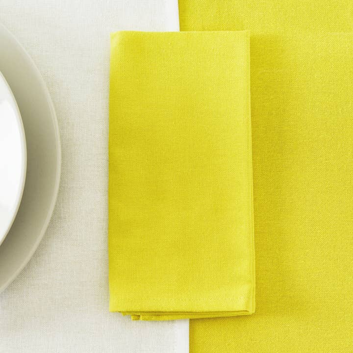 Conjunto de 2 guardanapos lisos de linho 100% amarelo por atacado de SG HOGAR